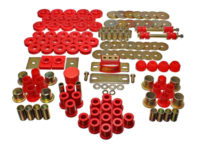 Energy Suspension 55-57 Chevrolet Belair/El Camino/Impala Red Hyper-Flex Master Bushing Set Bushing Kits Energy Suspension