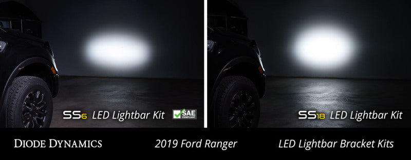 Diode Dynamics 19-21 Ford Ranger SS6 LED Lightbar Kit - White Driving Light Bars & Cubes Diode Dynamics