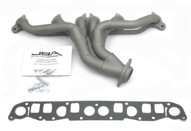 JBA 91-99 Jeep 4.0L 1-1/2in Primary Ti Ctd Cat4Ward Header Headers & Manifolds JBA