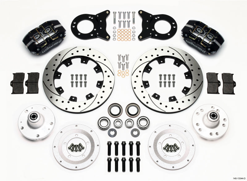 Wilwood Dynapro Dust-Boot Front Kit 12.19in Drilled 1965-1969 Mustang Disc & Drum Spindle Big Brake Kits Wilwood