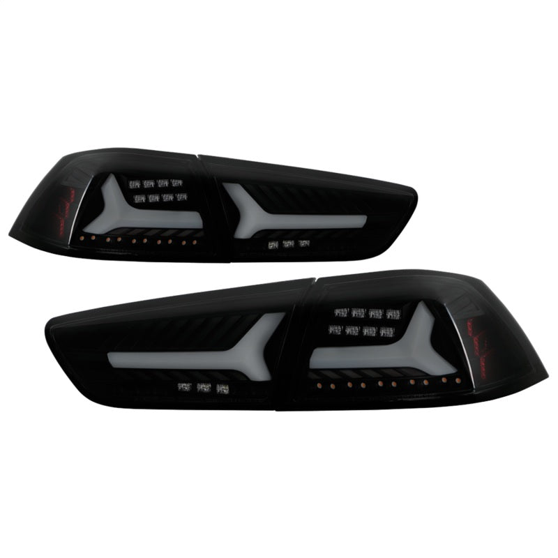 Spyder Mitsubishi Lancer/Evolution X 08-14 V2 LED Tail Lights - Black Smoke ALT-YD-ML08V2-SEQ-BSM Tail Lights SPYDER