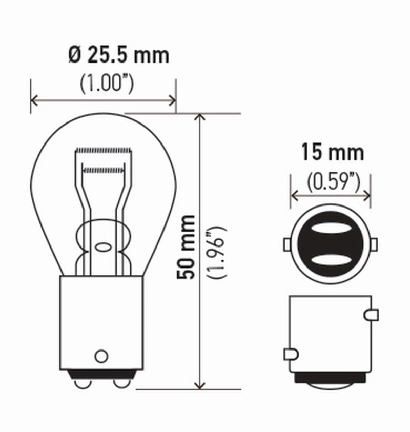 Hella Bulb 7528 12V 21/5W Bay15D S8 (2) Bulbs Hella