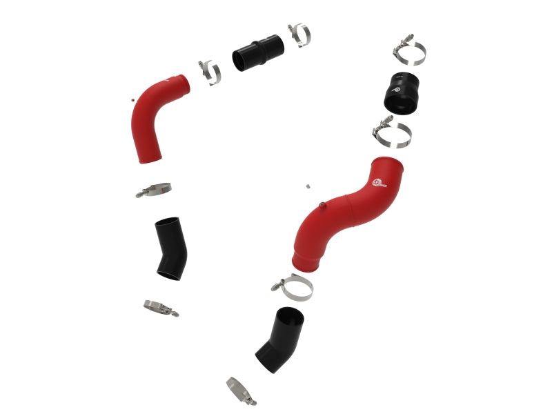 aFe BladeRunner 3in & 3-1/2in AL Hot and Cold Charge Pipe Kit Red RAM Diesel Trucks 25-26 L6-6.7L Intercoolers aFe