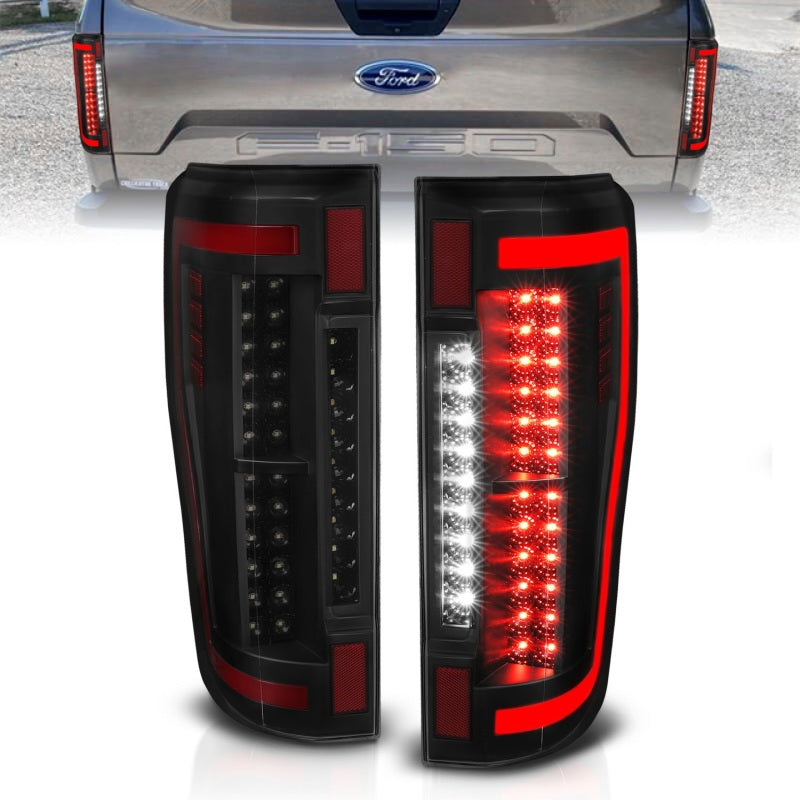 ANZO 2017+ Ford F-250 LED Taillights - Black/Smoke Tail Lights ANZO