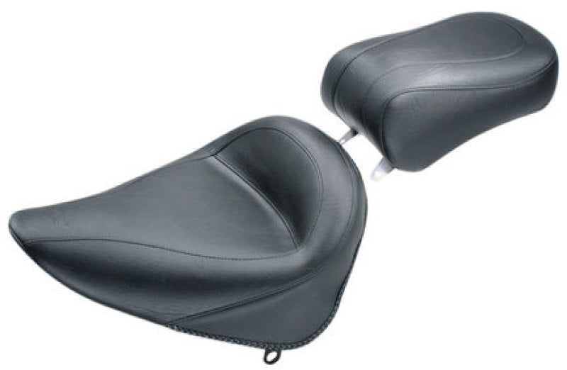 Mustang 84-06 Harley Standard Rear Tire Standard Touring Passenger Seat - Black Passenger Motorcycle Seats Mustang Motorcycle