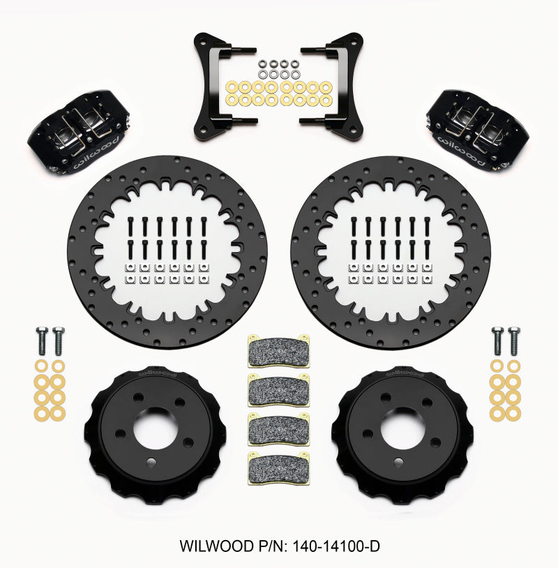 Wilwood Dynapro Radial Front Drag Kit 12.90in Drilled 15-23 Mustang Big Brake Kits Wilwood