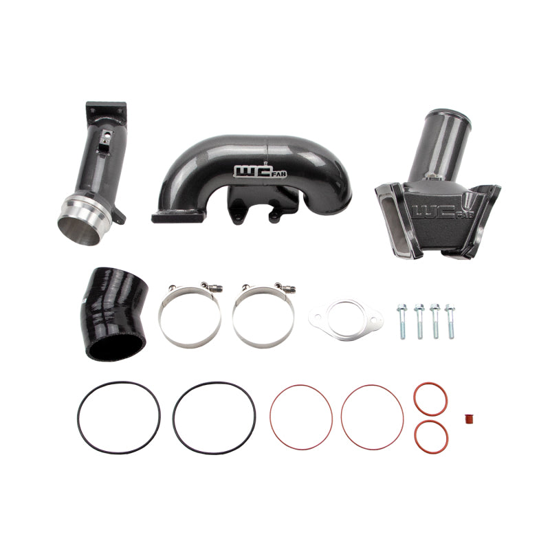Wehrli 06-07 Chevrolet Duramax LBZ 3in. Y-Bridge Kit - Chevy Orange Intake Elbows Wehrli