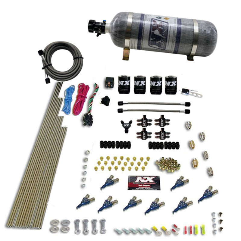 Nitrous Express 8 Cyl Piranha Direct Port 4 Solenoids Nitrous Kit (200-500HP EFI Jets) w/12lb Bottle Nitrous Systems Nitrous Express