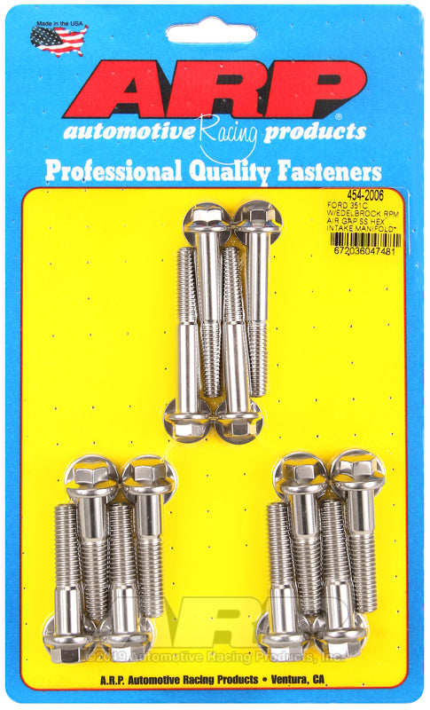 ARP Ford 351C w/Edelbrock RPM air gap hex intake manifold bolt kit Hardware Kits - Other ARP