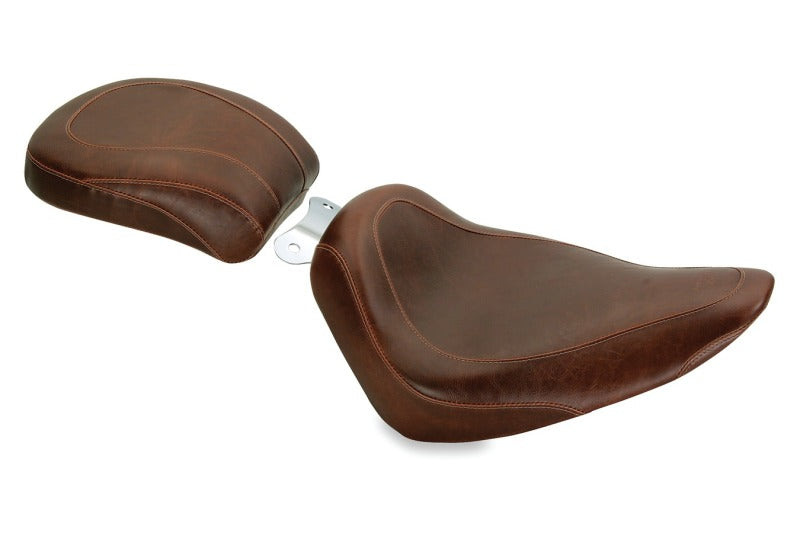 Mustang 00-15 Harley Softail Standard Rear Tire Wide Tripper Solo Seat - Distressed Brown Solo Motorcycle Seats Mustang Motorcycle