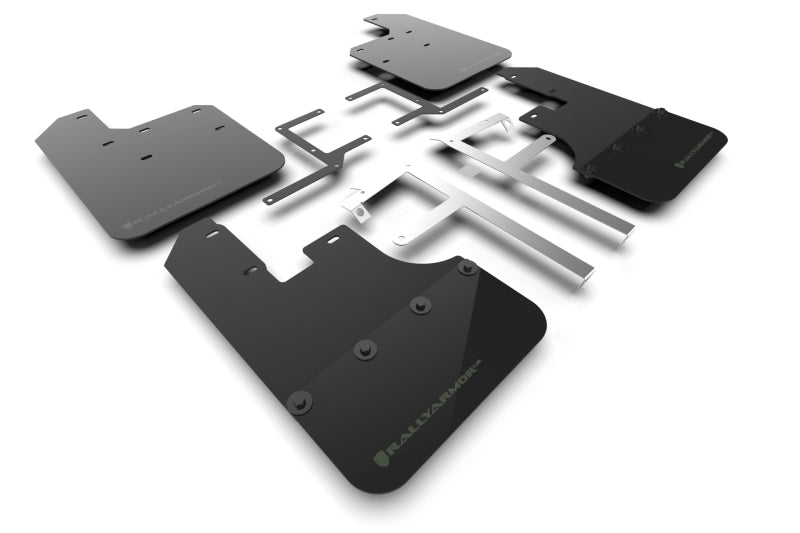 Rally Armor 19-25 Jeep Gladiator JT (Incl. Overland/Sport/Sport S) Black Mud Flap w/Army Green Logo Mud Flaps Rally Armor