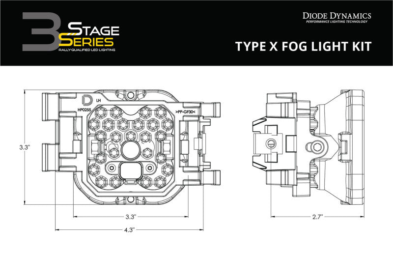 Diode Dynamics SS3 Sport Type X Kit ABL - White SAE Fog Light Accessories and Wiring Diode Dynamics