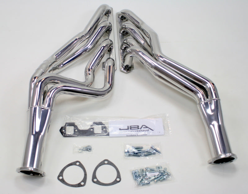 JBA 65-73 Ford Mustang 260-302 SBF 4 Speed C4/C6/AOD 1-3/4in Primary Silver Long Tube Header Headers & Manifolds JBA