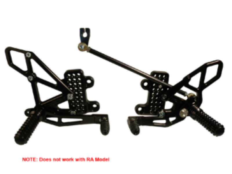Vortex Racing 07-23 Honda CBR600 RR Adjustable Rearsets- Black Bike Stands Vortex Racing