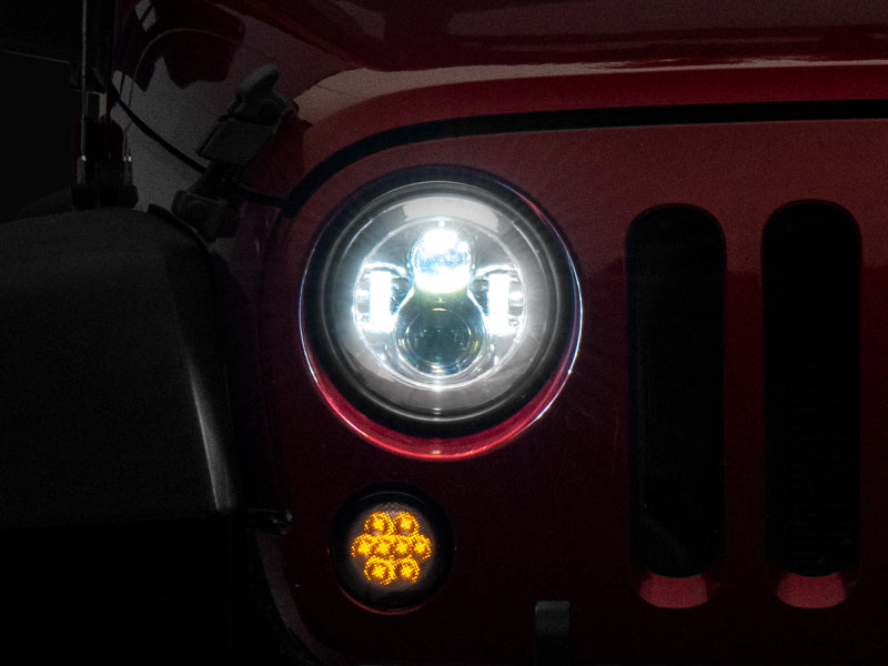 Raxiom 97-18 Jeep Wrangler TJ/JK Axial Series LED Daymaker Headlights- Chrome Housing (Clear Lens) Headlights Raxiom