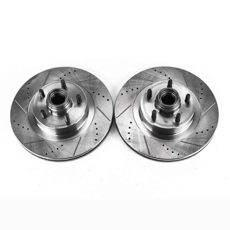 Power Stop 01-03 Ford Explorer Sport Front Evolution Drilled & Slotted Rotors - Pair Brake Rotors - Slot & Drilled PowerStop