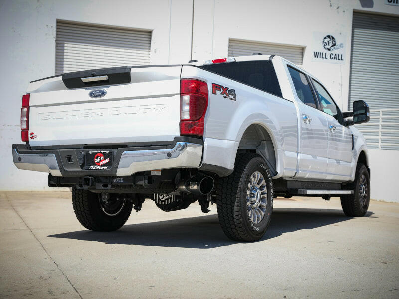 aFe Apollo GT Series 3-1/2in 409 SS Axle-Back Exhaust 17-20 Ford F-250/F-350 Black Tips w/o Muffler Axle Back aFe