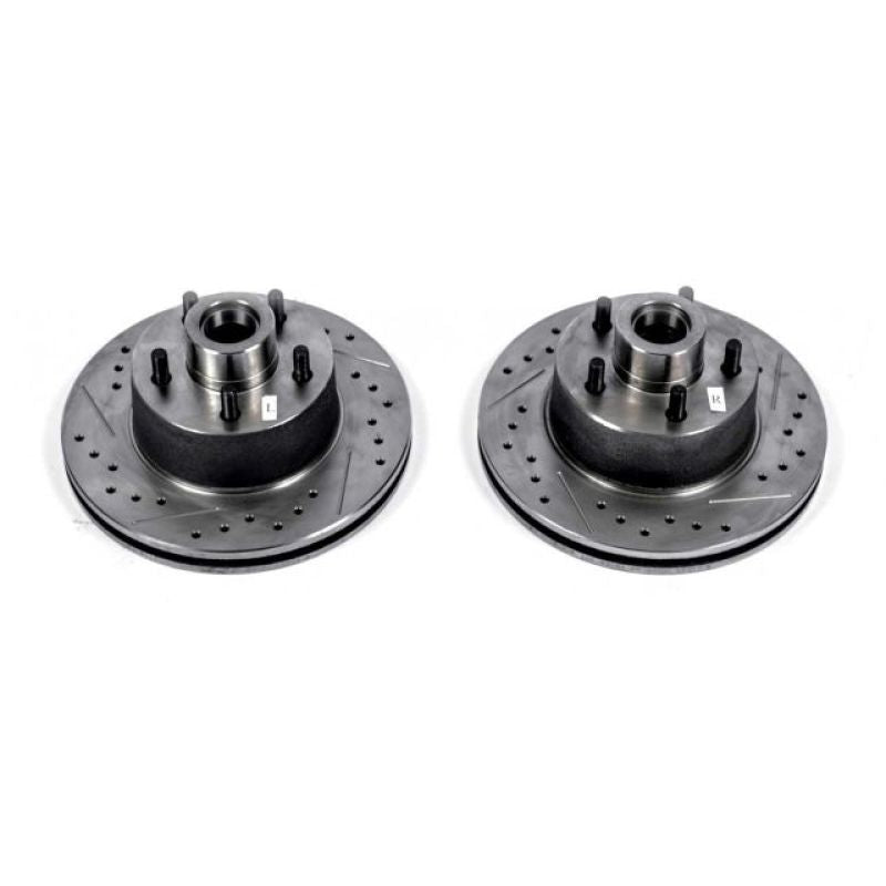 Power Stop 75-76 Chrysler Cordoba Front Evolution Drilled & Slotted Rotors - Pair Brake Rotors - Slot & Drilled PowerStop