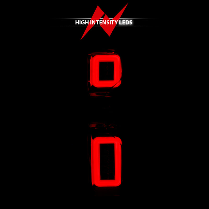 ANZO 19-21 Chevy Silverado Work Truck Full LED Taillights Chrome Housing Red Lens G2(w/C light Bars) Tail Lights ANZO