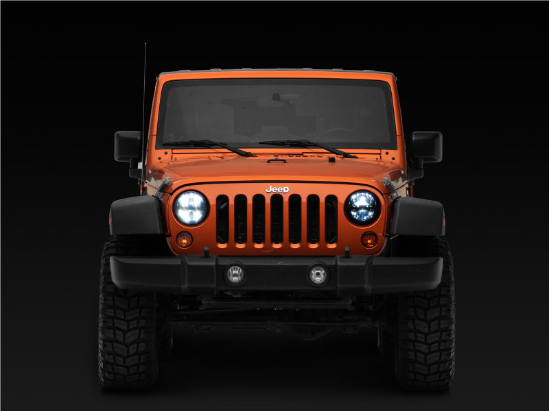 Raxiom 97-18 Jeep Wrangler TJ/JK Axial Series LED Headlights- Black Housing (Clear Lens) Headlights Raxiom