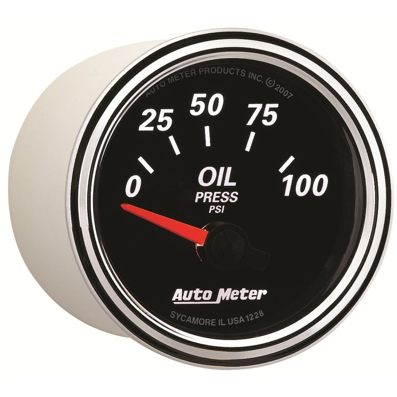 Autometer Designer Black II 52mm 100 PSI Oil Pressure Gauge Gauges AutoMeter