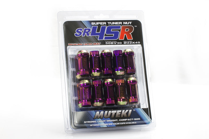 Wheel Mate Muteki HR38 Open End Lug Nuts 12x1.50 Black Chrome / Yellow Ring Lug Nuts Wheel Mate