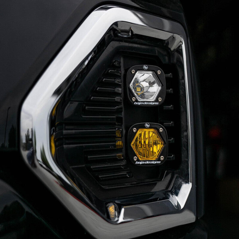 Baja Designs 19+ GMC 1500 S1 Fog Pocket Mount Kit Clear Spot / Amber Wide Cornering Fog Lights Baja Designs
