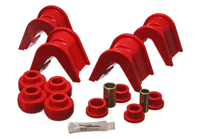 Energy Suspension 76-77 Ford Bronco/66-72 F-100/F-150 Red 4 Deg Offset Complete 14 Pc C-Bushing Set Bushing Kits Energy Suspension