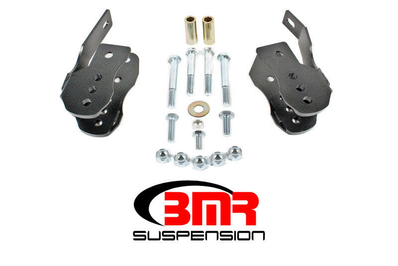 BMR 05-14 S197 Mustang Bolt-On Control Arm Relocation Brackets - Black Hammertone Suspension Arms & Components BMR Suspension
