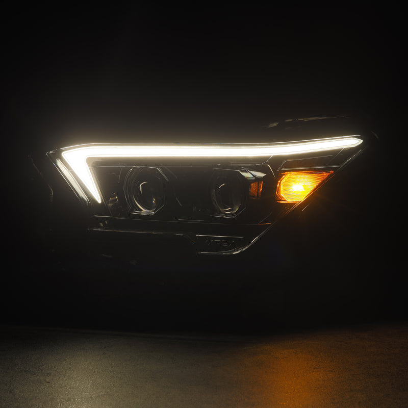 AlphaRex 23-24 Toyota Tacoma LUXX-Series LED Proj Headlights Alpha Blk w/Actv Light & Seq. Sig + DRL Headlights AlphaRex