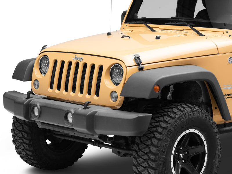 Raxiom 97-18 Jeep Wrangler TJ/JK Axial Series 13-LED Headlights- Black Housing (Clear Lens) Headlights Raxiom