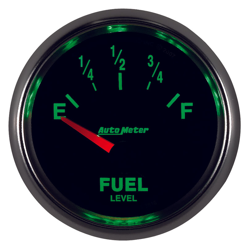 AutoMeter Gauge Fuel Level 2-1/16in. 240 Ohm(e) to 33 Ohm(f) Elec Gs Gauges AutoMeter