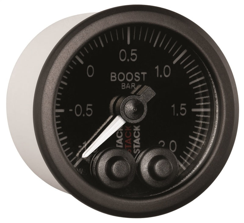 Autometer Stack 52mm -1 to +2 Bar (Incl T-Fitting) Pro-Control Boost Pressure Gauge - Black Gauges AutoMeter