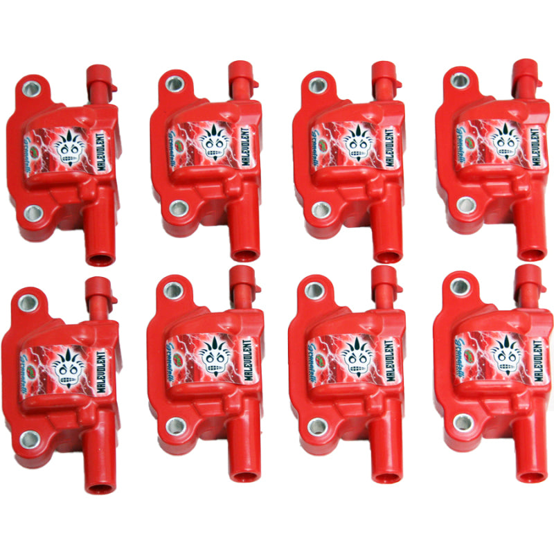 Granatelli 05-17 GM LS LS1/LS2/LS3/LS4/LS5/LS6/LS7/LS9/LSA Malevolent Coil Packs - Red (Set of 8) Ignition Coils Granatelli Motor Sports
