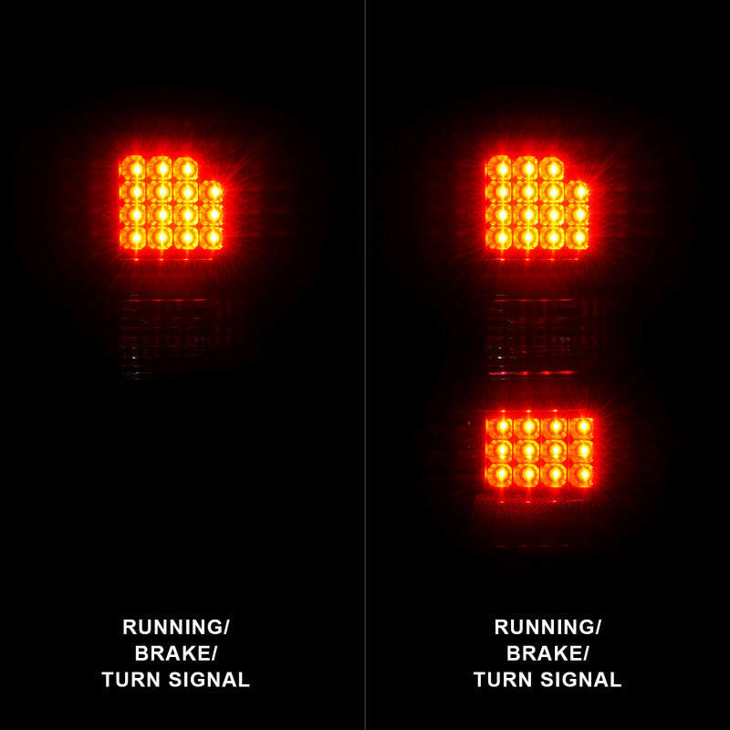 ANZO 2014-2018 GMC Sierra LED Tail Lights Black Housing Clear Lens Tail Lights ANZO