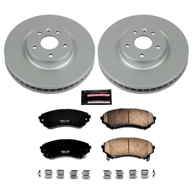 Power Stop 08-14 Cadillac CTS Front Z17 Evolution Geomet Coated Brake Kit Brake Kits - Performance Blank PowerStop