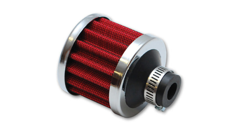 Vibrant Crankcase Breather Filter w/Chrome Cap 2 1/8in 55mm Cone ODx2 5/8in 68mm Tallx5/8in 15mm ID Air Filters - Universal Fit Vibrant