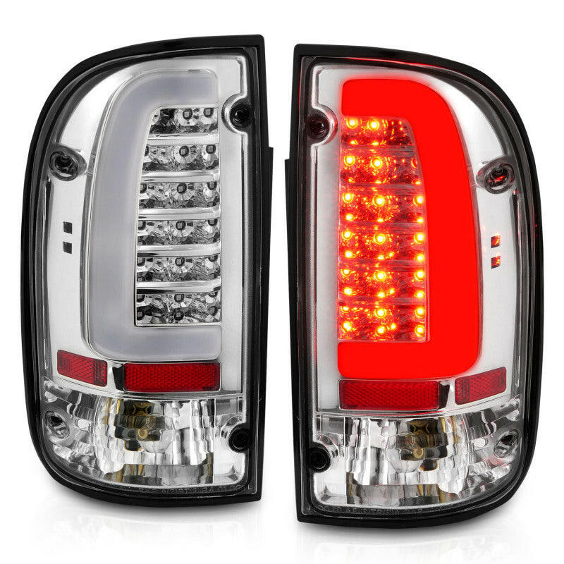 ANZO 95-00 Toyota Tacoma LED Taillights Chrome Housing Clear Lens (Pair) Tail Lights ANZO