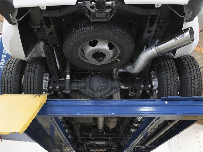 aFe ATLAS 5in DPF-Back Aluminized Steel Exhaust System w/Polished Tips 2017 GM Duramax 6.6L (td) L5P DPF Back aFe
