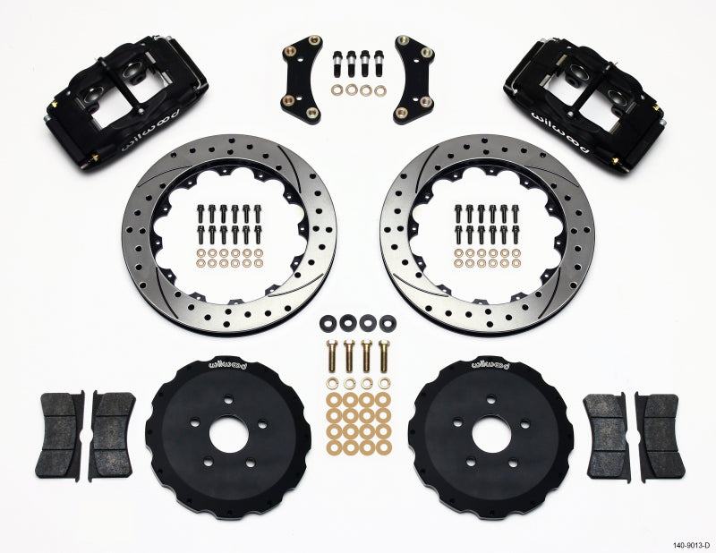 Wilwood FSLI4 Front Hat Kit 13.00in Drilled 2004-05 Scion tC Big Brake Kits Wilwood