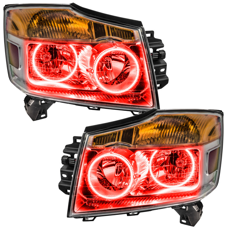 Oracle Lighting 08-15 Nissan Armada Pre-Assembled LED Halo Headlights -Red Headlights ORACLE Lighting