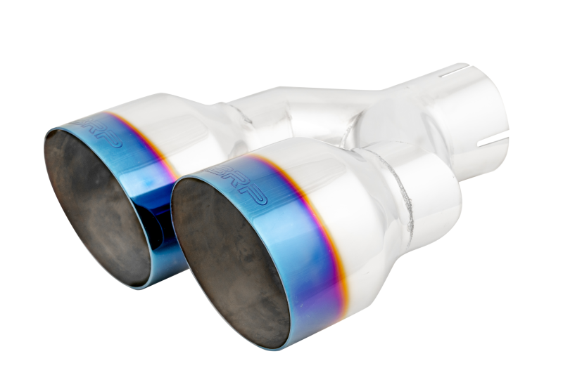 MBRP Burnt End Tip 2.5 ID Dual 4 OD Out 9.55 length Single wall 304 Stainless Steel Pass Side Tail Pipes MBRP