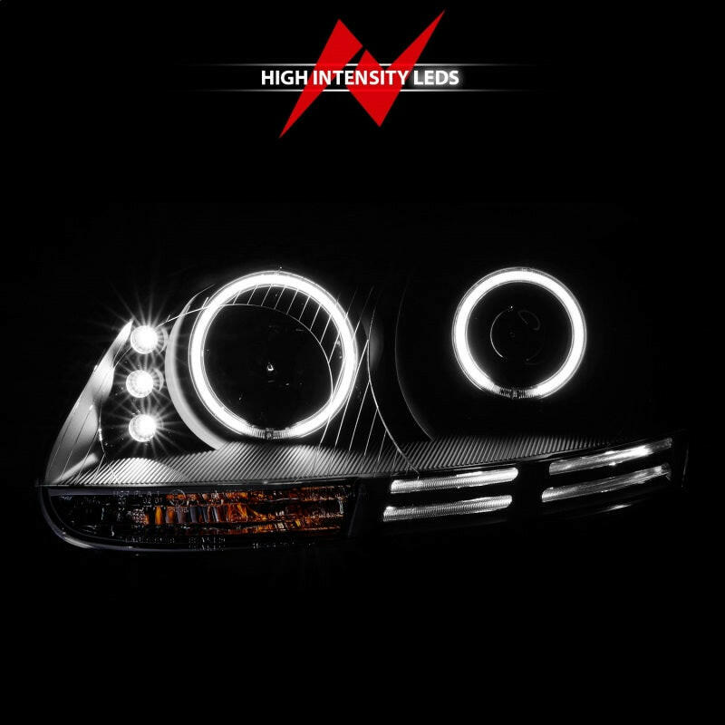 ANZO 2006-2009 Volkswagen Rabbit Projector Headlights w/ Halo Black (CCFL) Headlights ANZO