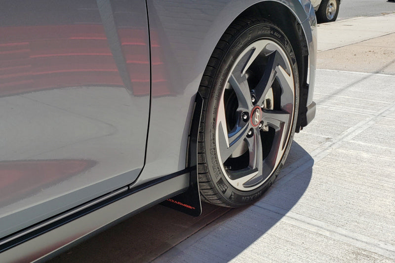 Rally Armor 19-21 Hyundai Veloster Turbo/2.0/R-Spec Black UR Mud Flap w/Dark Grey Logo Mud Flaps Rally Armor