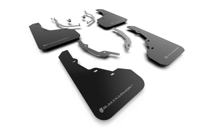 Rally Armor 22-25 Hyundai Santa Cruz Black Mud Flap w/Grey Logo Mud Flaps Rally Armor