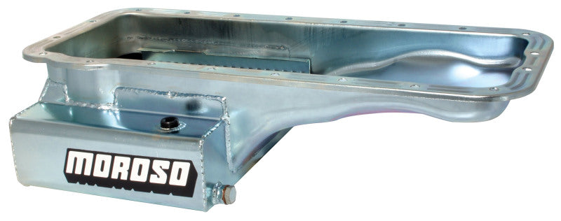 Moroso Ford 352-428 FE (w/Front Sump) Kicked Out Road Race Baffled 8qt 6in Steel Oil Pan Oil Pans Moroso