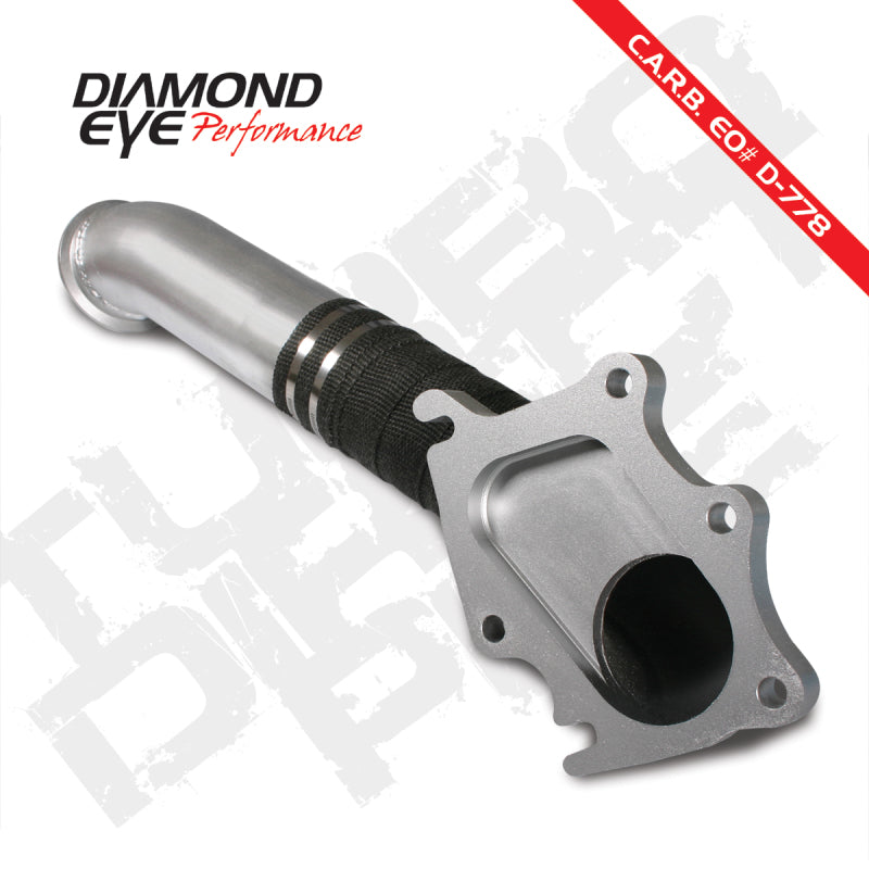 Diamond Eye TURBO-DIRECT 3in AL CHEVY LB7 DURAMAX 01-04 5 BTWN TURBO & F PIPE TRANS DIPSTICK MOD REQ Downpipes Diamond Eye Performance
