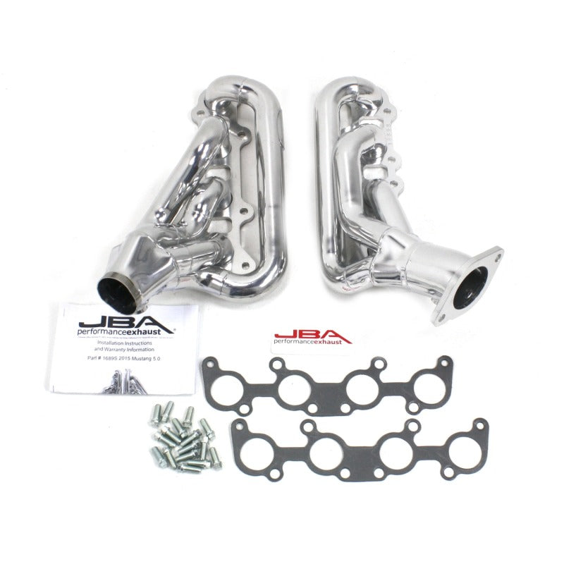 JBA 15-20 Ford Mustang 5.0L 1-3/4in Stainless Steel Silver Ceramic Shorty Header Headers & Manifolds JBA