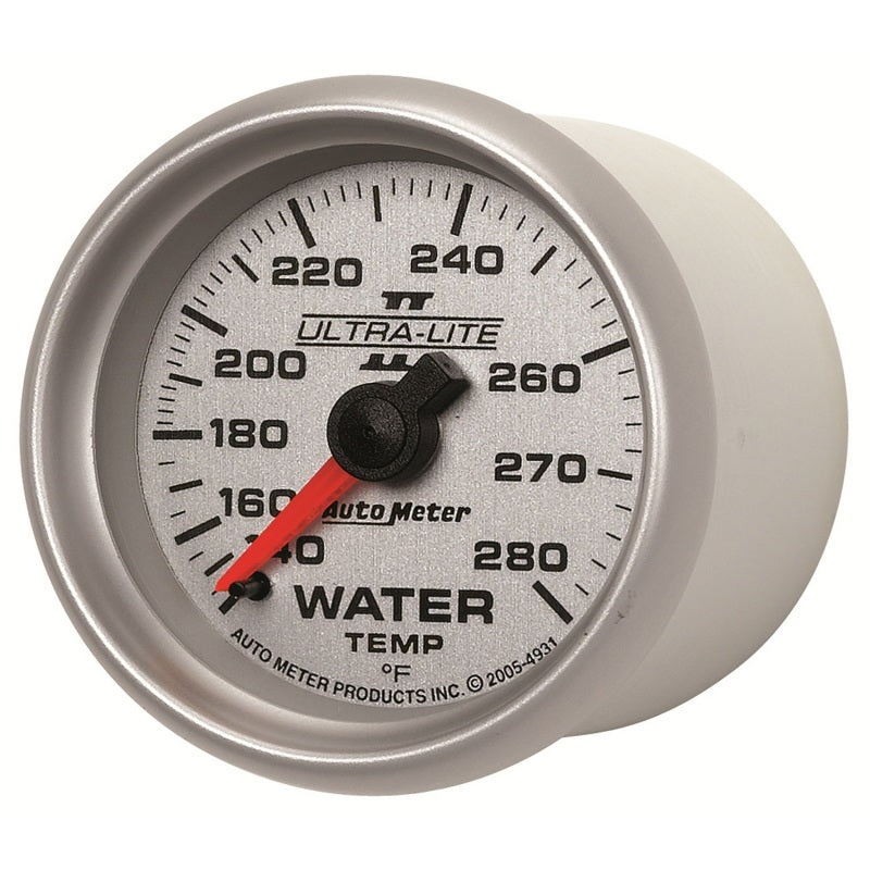 Autometer Ultra-Lite II 52mm 140-280 Deg F Mechanical Water Temp Gauge Gauges AutoMeter