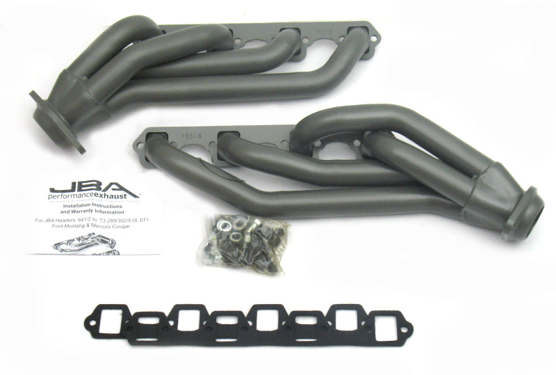 JBA 65-73 Ford Mustang 260-302 SBF 1-5/8in Primary Ti Ctd Mid Length Header Headers & Manifolds JBA